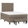vidaXL Cama box spring con colch&oacute;n tela gris taupe 120x200 cm