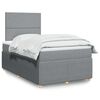 vidaXL Cama box spring con colch&oacute;n tela gris claro 120x200 cm