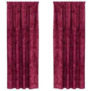 vidaXL Cortinas de Terciopelo 2 pcs Rojo vino tinto 245 x 140 cm