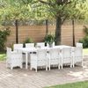 vidaXL Conjunto de Comedor de Jardín 11 pcs Blanco Ratan Polt