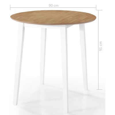 vidaXL Set mesa y sillas de bar 3 piezas madera maciza natural blanca