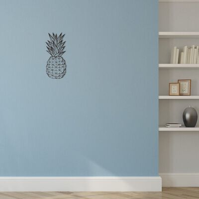 Homemania Adorno de pared Pineapple acero negro 22x55 cm