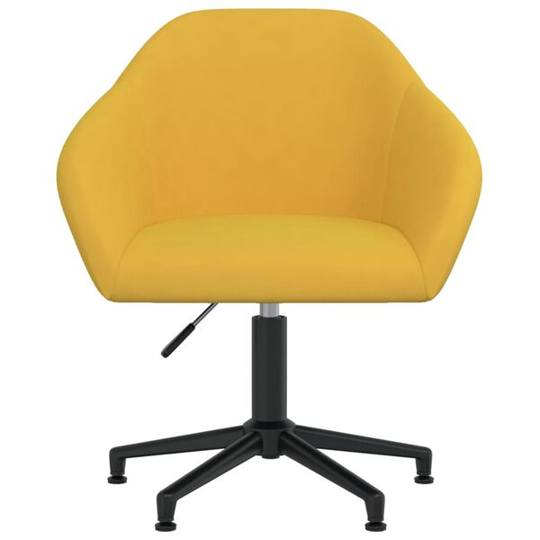vidaXL Silla de comedor giratoria de terciopelo amarillo