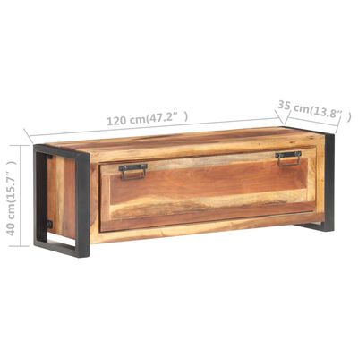 vidaXL Mueble zapatero de madera maciza acabado sheesham 120x35x40 cm