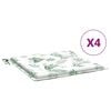 vidaXL Cojines de silla 4 uds tela estampado de hojas 50x50x4 cm