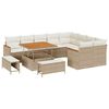vidaXL Conjunto de sof&aacute;s de jard&iacute;n 12 uds. Beige rat&aacute;n sint&eacute;tico