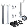 vidaXL Rueda de remolque 2 tubos soporte 2 abrazaderas divididas 60 mm