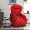 vidaXL Sill&oacute;n de majaje elevable el&eacute;ctrico cuero artificial rojo