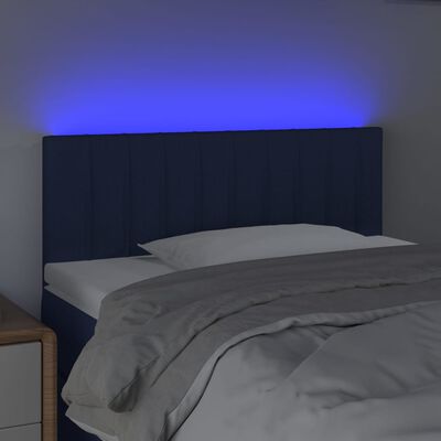 vidaXL Cabecero con LED de tela azul 80x5x78/88 cm