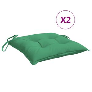 vidaXL Cojines de silla de jard&iacute;n 2 uds tela Oxford verde 40x40x7 cm