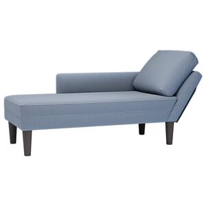 vidaXL Chaise longue con coj&iacute;n de tela de pana azul