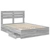 vidaXL Estructura de cama Gris Sonoma 150 x 200 cm Madera Ingenieril