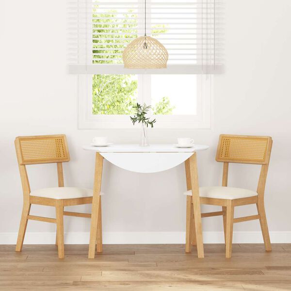 vidaXL Sillas de comedor con cojines 2 uds madera maciza caucho