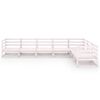 vidaXL Set de sal&oacute;n de jard&iacute;n de 7 piezas blanco madera maciza de pino