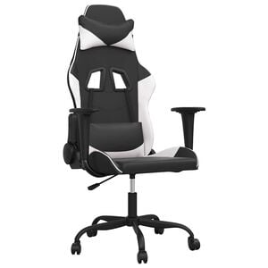 vidaXL Silla gaming cuero sint&eacute;tico negro y blanco