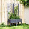 vidaXL Jardinera con enrejado PP azul gris 80x40x142 cm