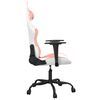 vidaXL Silla gaming cuero sintético blanco y rosa