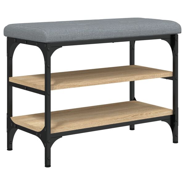 vidaXL Banco zapatero madera de ingenier&iacute;a roble Sonoma 62x32x47 cm