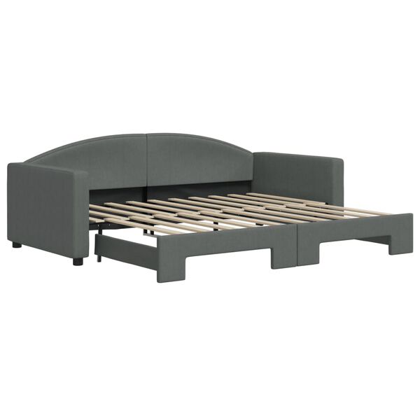 vidaXL Sof&aacute; cama nido tela gris oscuro 90x190 cm