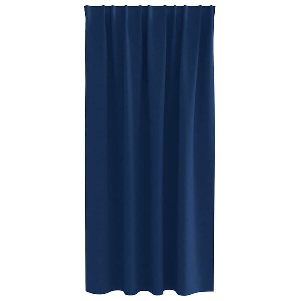 vidaXL Cortinas Opacas con Anillas 2 pcs Azul Oscuro 175 x 140 cm
