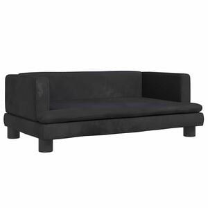 vidaXL Cama para perros de terciopelo negro 80x45x30 cm
