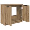 vidaXL Gabinete de Ba&ntilde;o con puerta Roble artesanal 64,5 x 33,5 x 59 cm