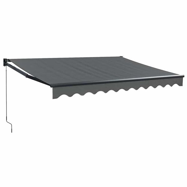 vidaXL Toldo retr&aacute;ctil aluminio y tela gris antracita 3,5x2,5 m