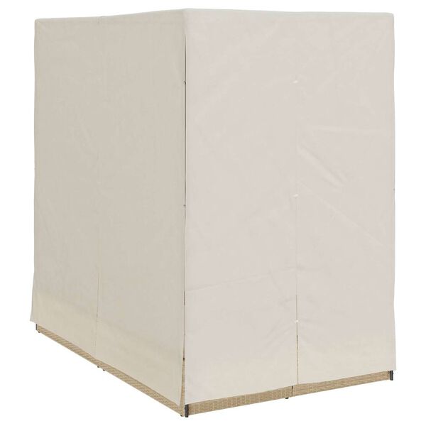 vidaXL Tumbona doble Beige 205 x 129 x 200 cm rat&aacute;n sint&eacute;tico