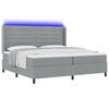 vidaXL Cama Box Spring LED con colch&oacute;n Gris Claro 200 x 200 cm tela
