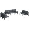 vidaXL Conjunto de sof&aacute;s de jard&iacute;n 7 uds. Negro Acero