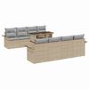 vidaXL Conjunto de sof&aacute; de jard&iacute;n 9 uds. Beige rat&aacute;n sint&eacute;tico