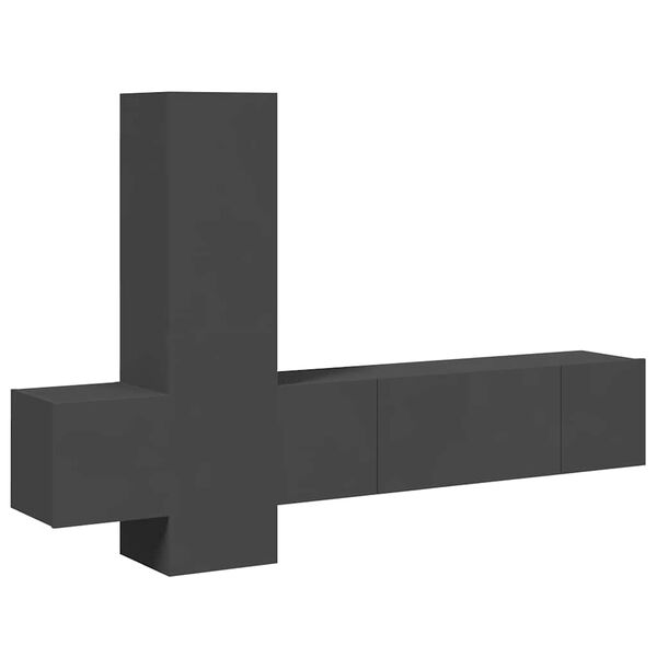 vidaXL Set de muebles de sal&oacute;n 5 piezas madera ingenier&iacute;a gris