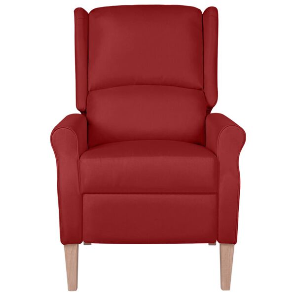vidaXL Sillón de masaje reclinable de tela rojo vino tinto
