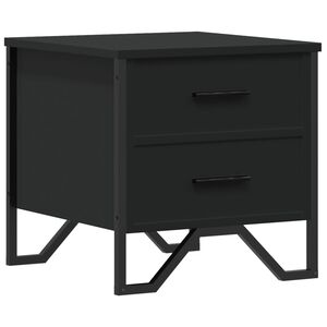 vidaXL Mesita de noche madera de ingenier&iacute;a negra 40x41x40 cm