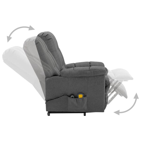 vidaXL Sill&oacute;n de masaje elevable tela gris claro