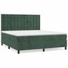 vidaXL Cama box spring con colch&oacute;n terciopelo verde oscuro 160x200 cm