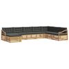 vidaXL Conjunto de sof&aacute;s de exterior 8 uds. Blanco y Antracita