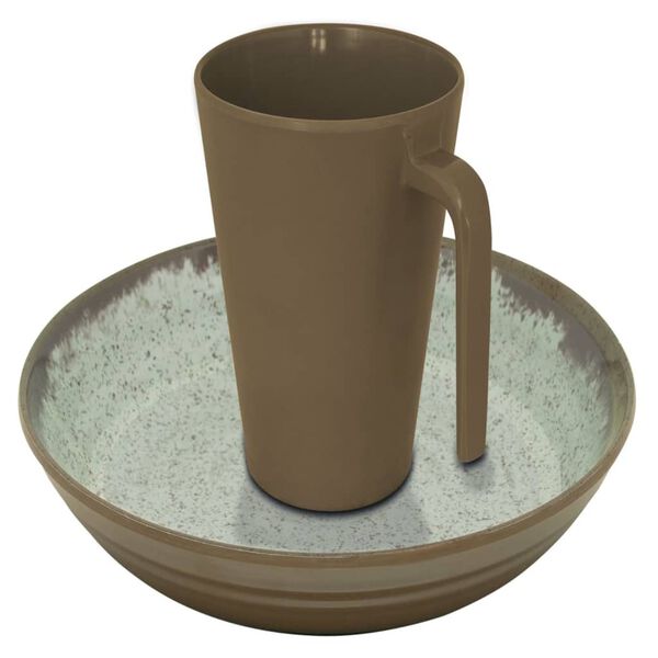 Eurotrail Vajilla de camping Rock 16 piezas melamina gris