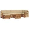 vidaXL Conjunto de sof&aacute;s de exterior 8 uds. Natural y Beige