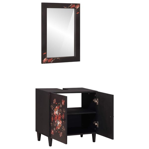 vidaXL Juego de Muebles de Ba&ntilde;o 2 pcs Madera de mango maciza