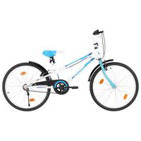 vidaXL Bicicleta de niño 24 pulgadas azul y blanca