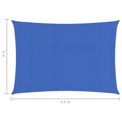 vidaXL Toldo de vela azul HDPE 160 g/m² 2x4,5 m