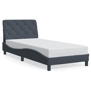 vidaXL Estructura de cama sin colch&oacute;n terciopelo gris oscuro 80x200 cm