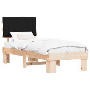 vidaXL Estructura de Cama con Cabecera Tapizada Negro 80 x 200 cm