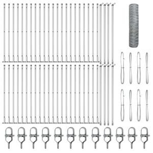 vidaXL Poste de Valla Plateado