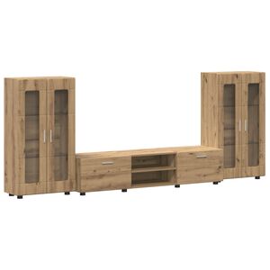 vidaXL Conjunto de mueble de TV con caj&oacute;n FLORIN 3 pcs Roble artesanal