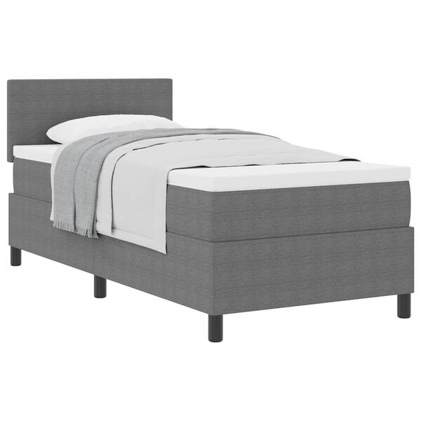 vidaXL Cama tipo Box Spring Gris claro y . 100 x 200 cm Tela de Pana
