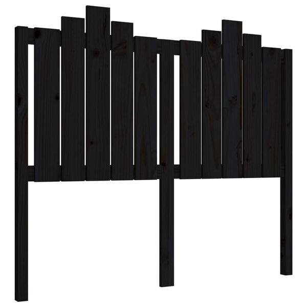vidaXL Cabecero de cama madera maciza de pino negro 126x4x110 cm