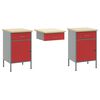 vidaXL Banco de trabajo con cajón 8 pcs Rojo 150 x 55 x 200 cm Acero