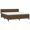 vidaXL Cama box spring con colch&oacute;n tela marr&oacute;n oscuro 180x200 cm